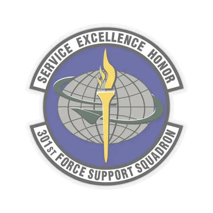 301st Force Support Squadron (U.S. Air Force) STICKER Vinyl Kiss-Cut Decal 4 Inch Transparent - The Sticker Space
