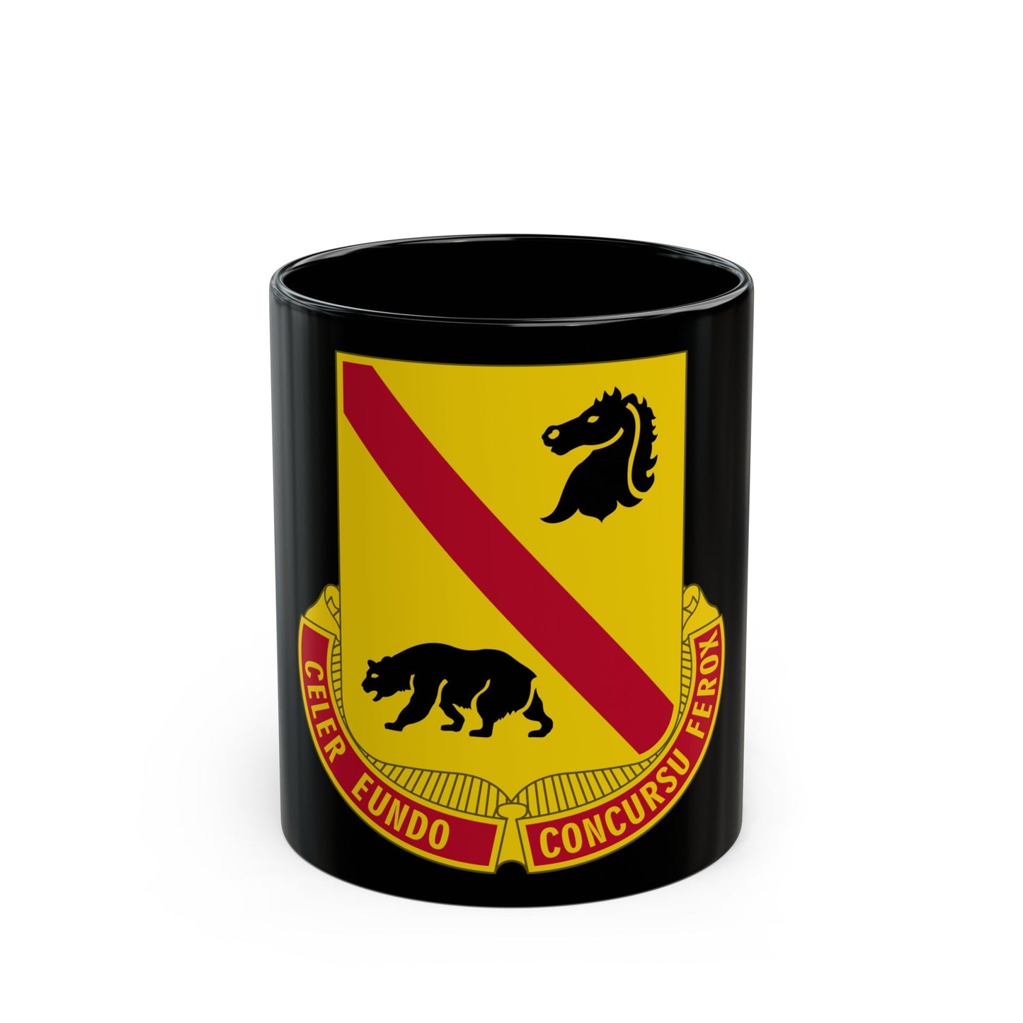 302 Cavalry Regiment (U.S. Army) Black Coffee Mug-11oz-The Sticker Space