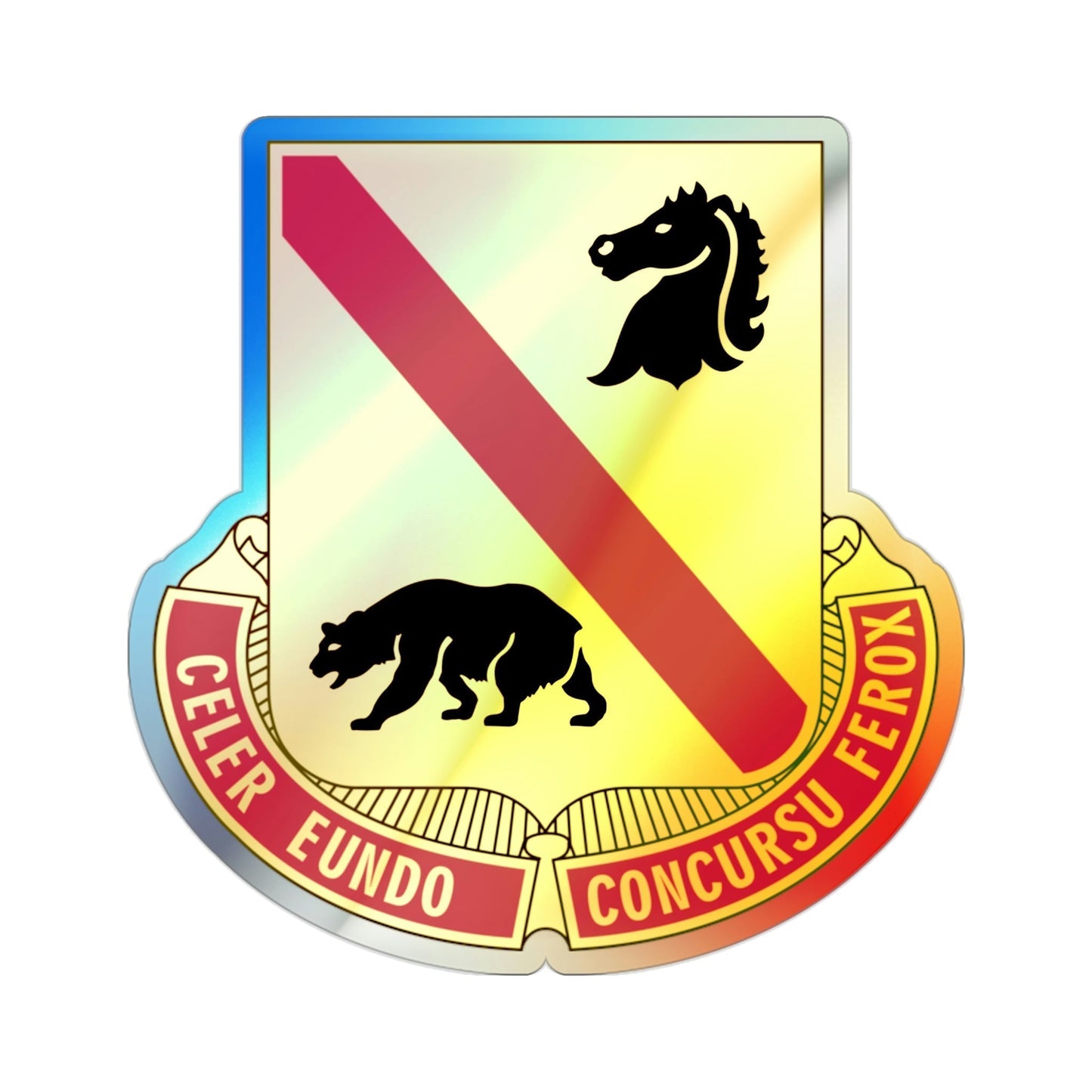 302 Cavalry Regiment (U.S. Army) Holographic STICKER Die-Cut Vinyl Decal-2 Inch-The Sticker Space