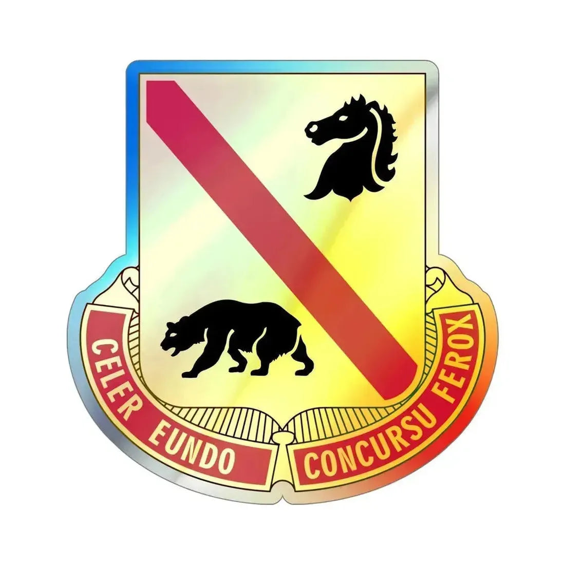 302 Cavalry Regiment (U.S. Army) Holographic STICKER Die-Cut Vinyl Decal 5 Inch Holographic - The Sticker Space