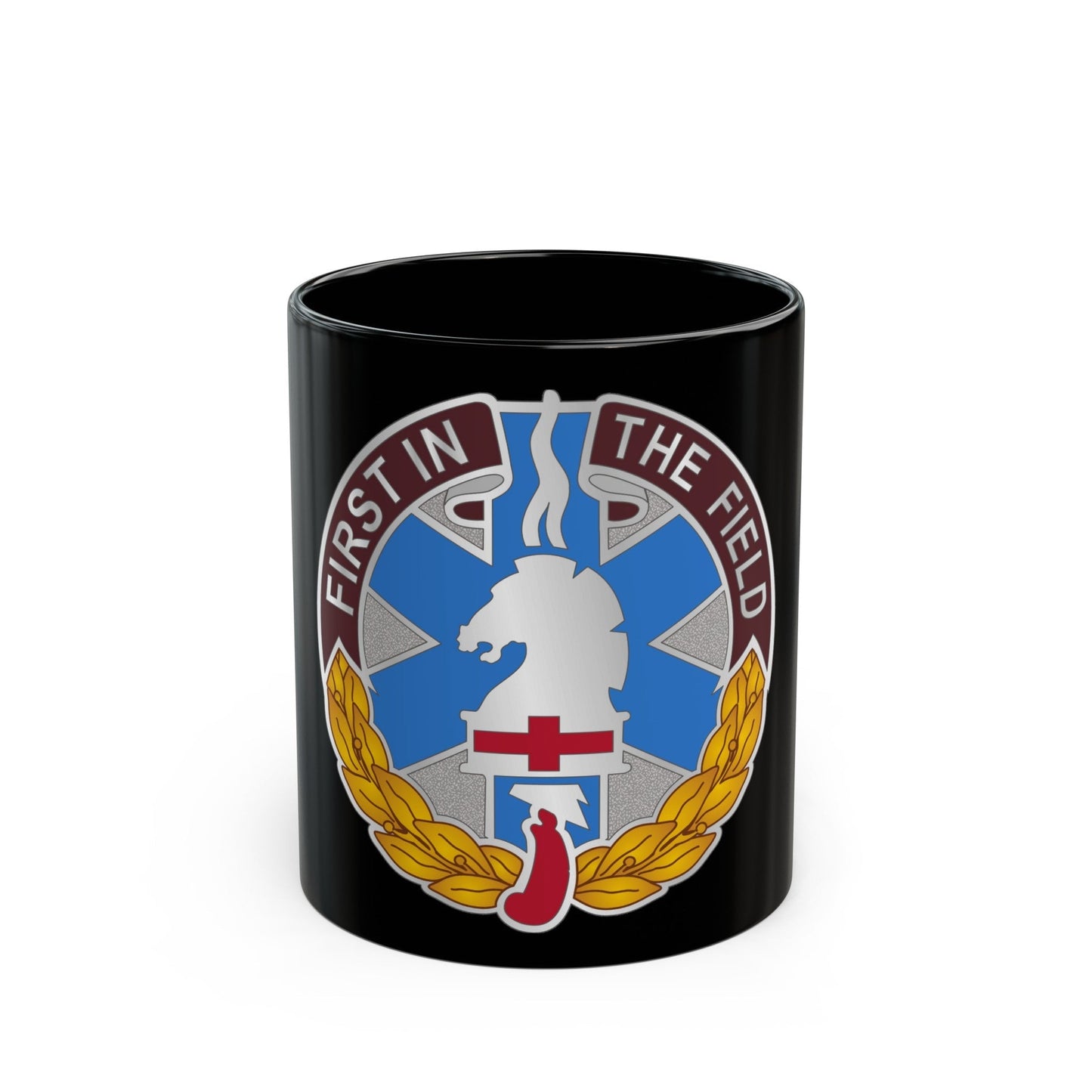 302 Field Hospital (U.S. Army) Black Coffee Mug-11oz-The Sticker Space