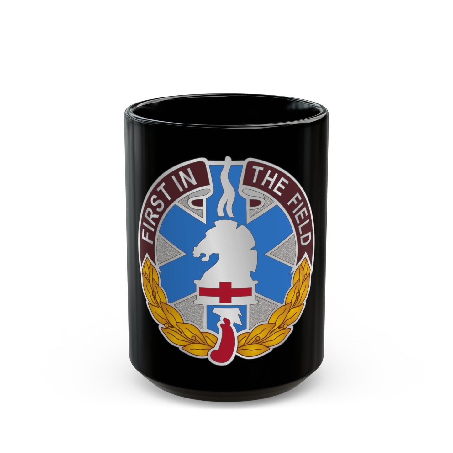 302 Field Hospital (U.S. Army) Black Coffee Mug-15oz-The Sticker Space