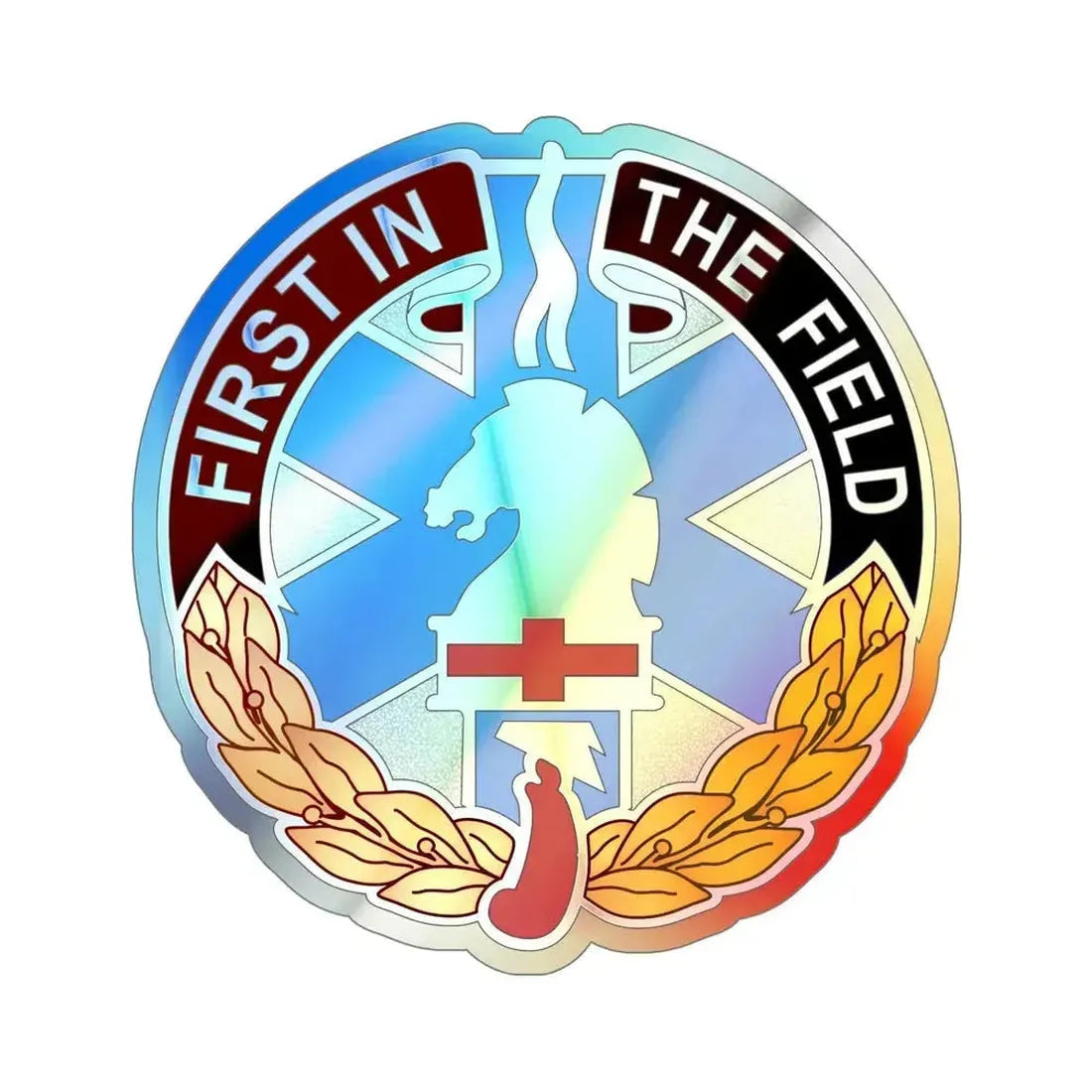 302 Field Hospital (U.S. Army) Holographic STICKER Die-Cut Vinyl Decal 6 Inch Holographic - The Sticker Space