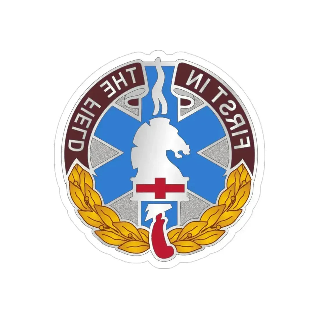 302 Field Hospital (U.S. Army) REVERSE PRINT Transparent Die-Cut STICKER 3 Inch Die-Cut Transparent - The Sticker Space