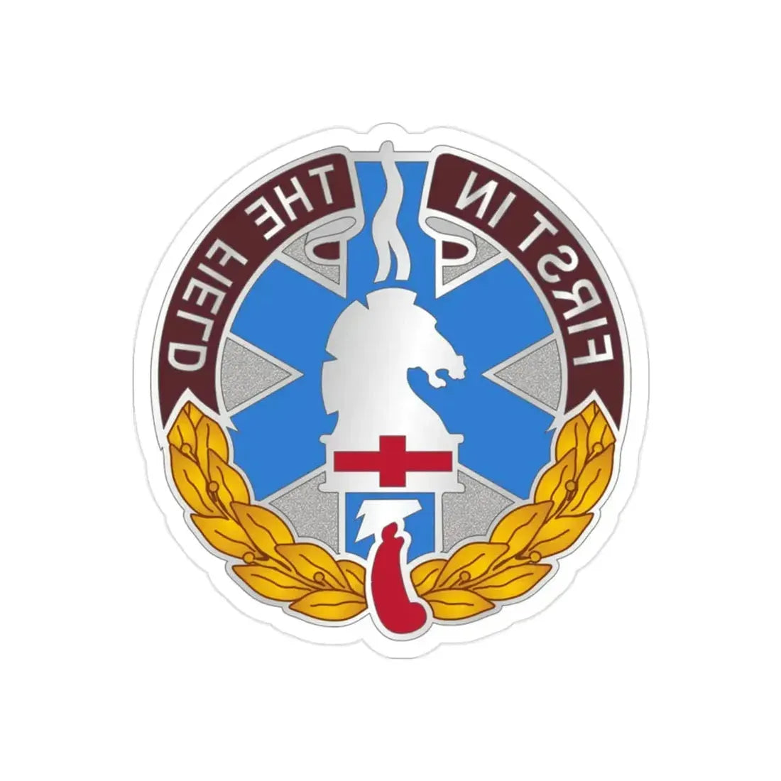 302 Field Hospital (U.S. Army) REVERSE PRINT Transparent Die-Cut STICKER - The Sticker Space