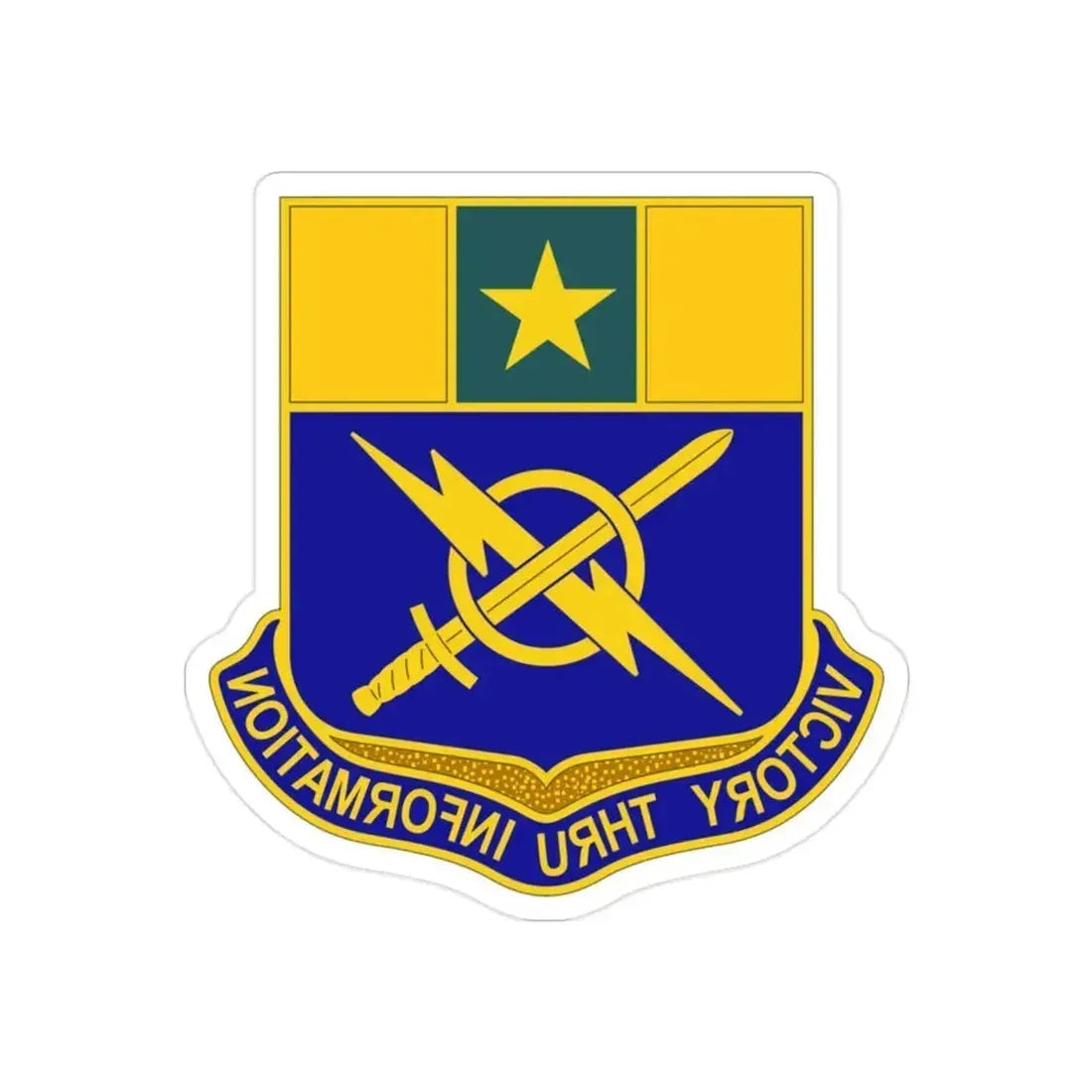 302 Information Operations Battalion (U.S. Army) REVERSE PRINT Transparent Die-Cut STICKER 2 Inch Die-Cut Transparent - The Sticker Space