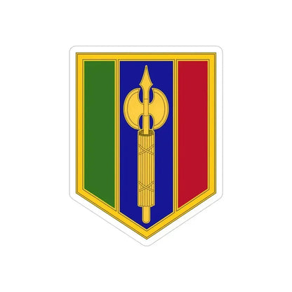 302 Maneuver Enhancement Brigade (U.S. Army) REVERSE PRINT Transparent Die-Cut STICKER 5 Inch Die-Cut Transparent - The Sticker Space