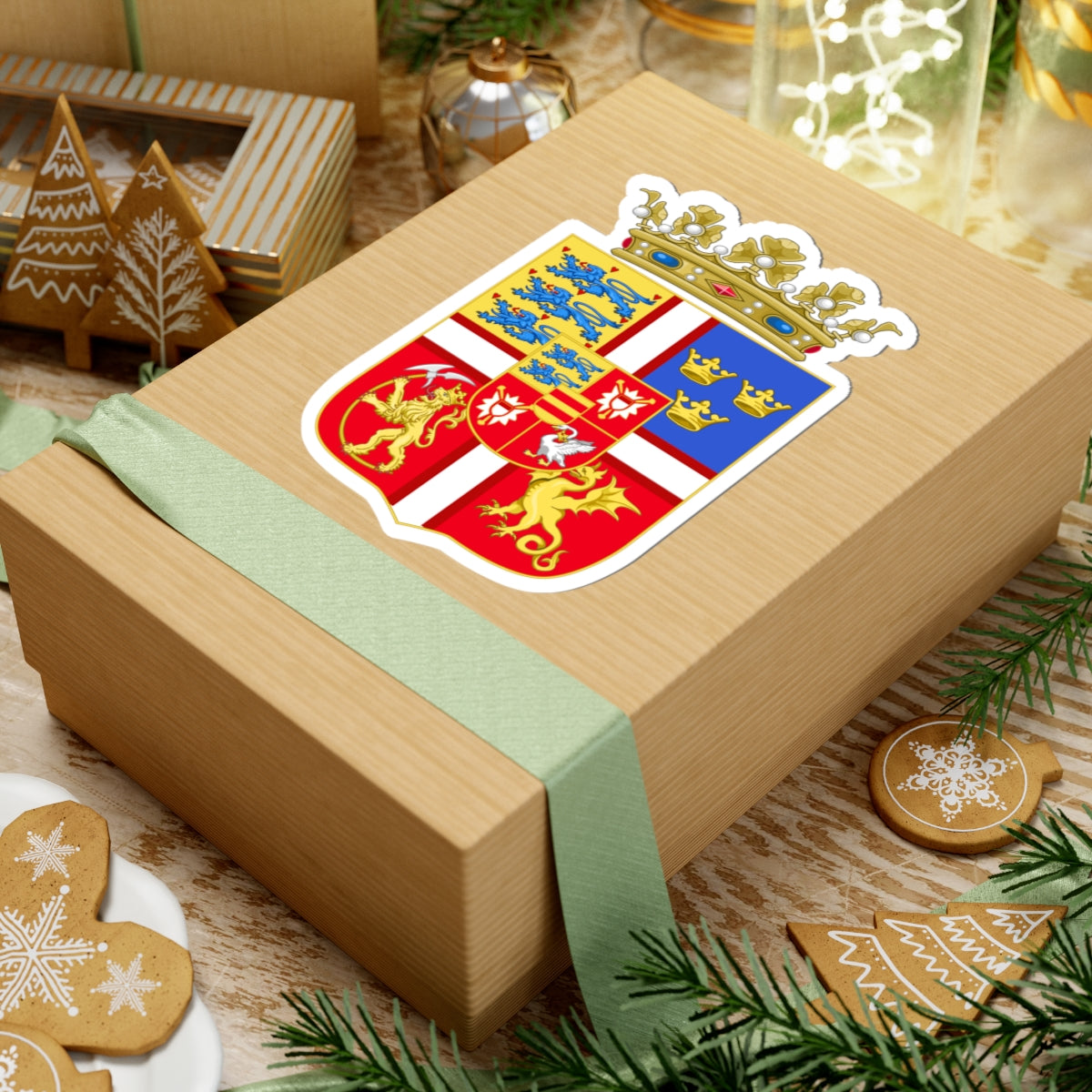 Armoiries du Roi Jean Ier de Danemark (Denmark) (Coat of Arms) STICKER Vinyl Kiss-Cut Decal