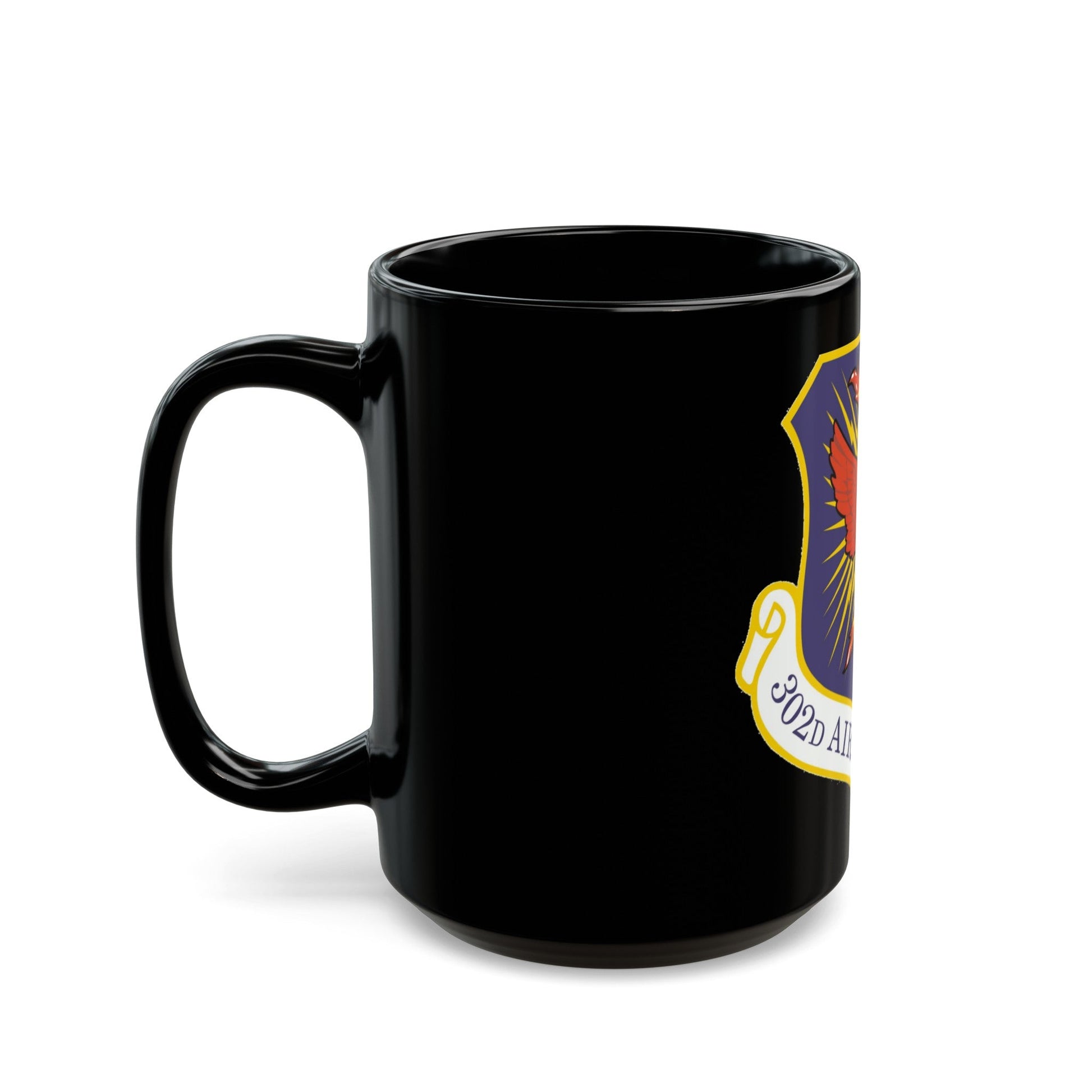 302d Airlift Wing (U.S. Air Force) Black Coffee Mug-The Sticker Space