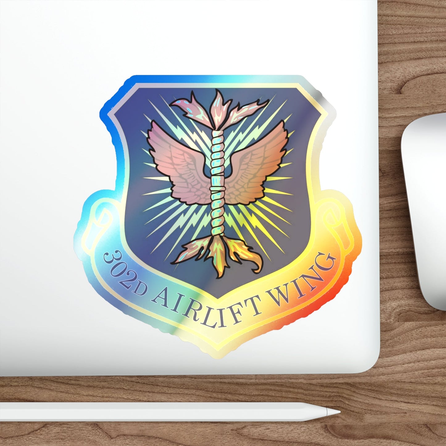 302d Airlift Wing (U.S. Air Force) Holographic STICKER Die-Cut Vinyl Decal-The Sticker Space