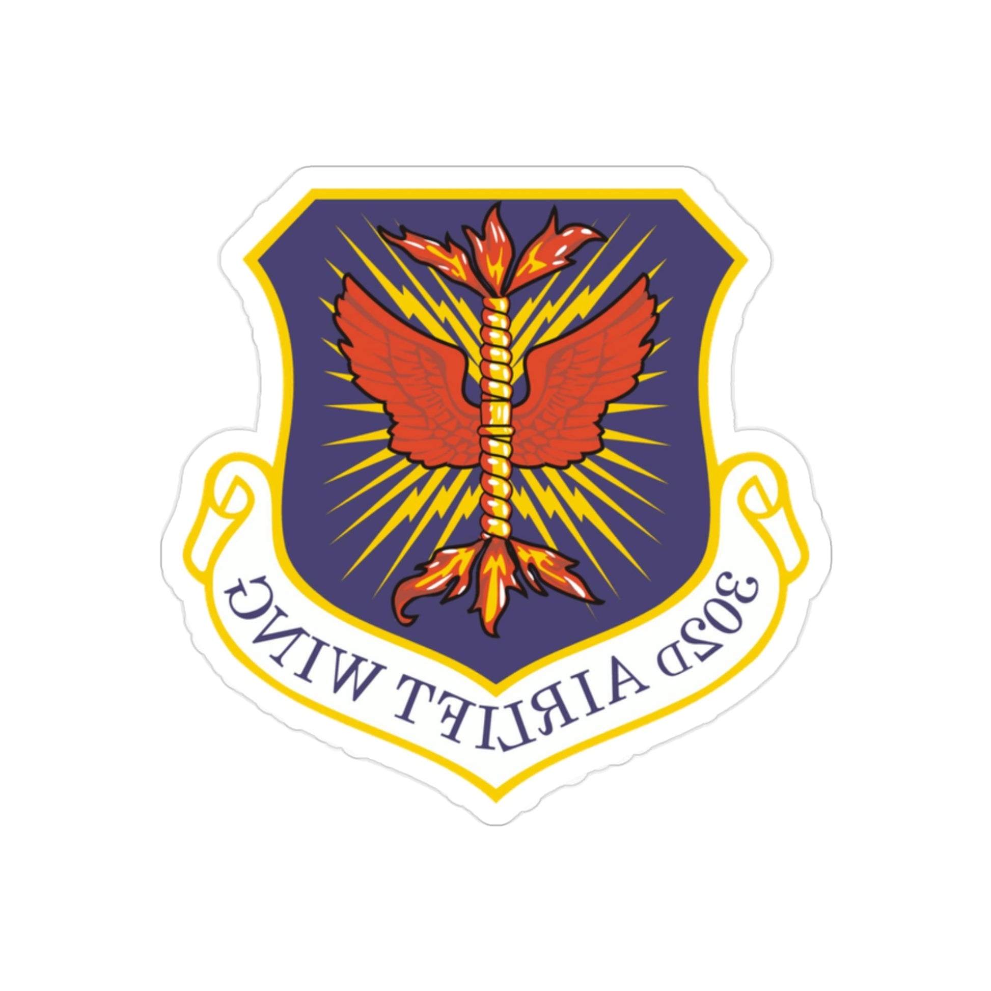 302d Airlift Wing (U.S. Air Force) REVERSE PRINT Transparent STICKER-2" × 2"-The Sticker Space