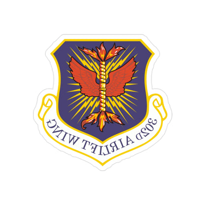 302d Airlift Wing (U.S. Air Force) REVERSE PRINT Transparent STICKER-2" × 2"-The Sticker Space