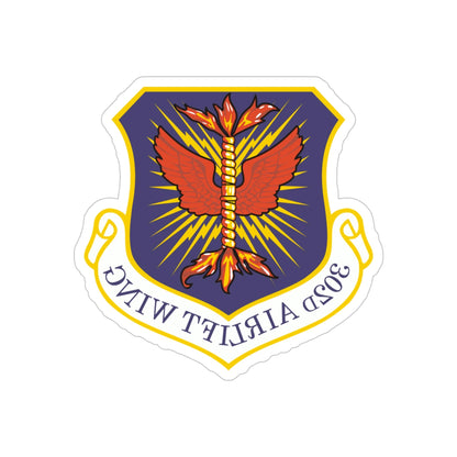 302d Airlift Wing (U.S. Air Force) REVERSE PRINT Transparent STICKER-6" × 6"-The Sticker Space