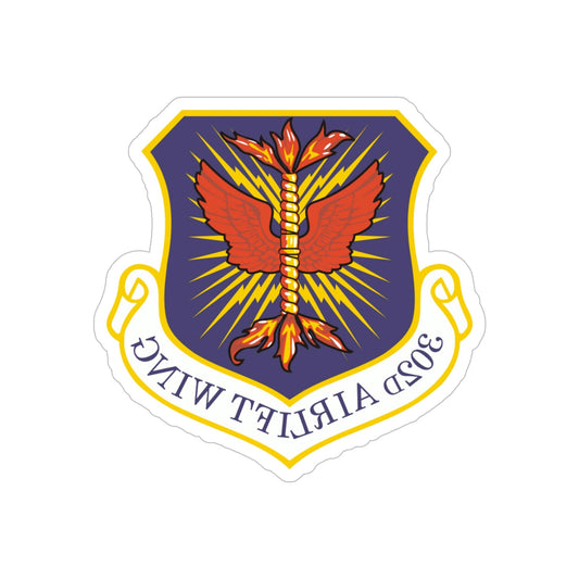 302d Airlift Wing (U.S. Air Force) REVERSE PRINT Transparent STICKER-6" × 6"-The Sticker Space