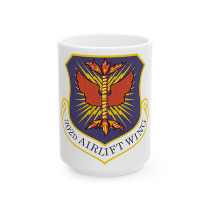 302d Airlift Wing (U.S. Air Force) White Coffee Mug-15oz-The Sticker Space