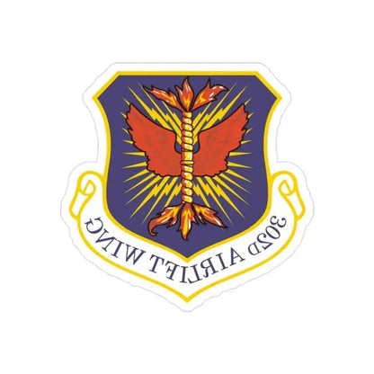 302d Airlift Wing (U.S. Air Force) REVERSE PRINT Transparent Die-Cut STICKER 2 Inch Die-Cut Transparent - The Sticker Space