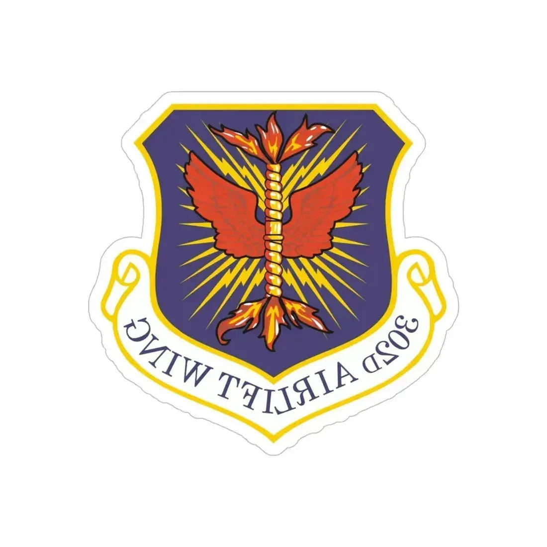 302d Airlift Wing (U.S. Air Force) REVERSE PRINT Transparent Die-Cut STICKER 6 Inch Die-Cut Transparent - The Sticker Space