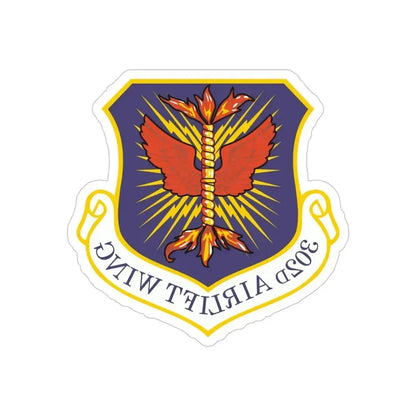 302d Airlift Wing (U.S. Air Force) REVERSE PRINT Transparent Die-Cut STICKER 6 Inch Die-Cut Transparent - The Sticker Space