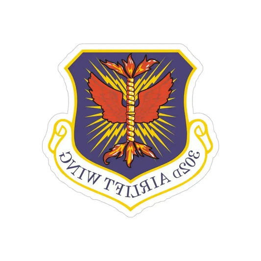 302d Airlift Wing (U.S. Air Force) REVERSE PRINT Transparent Die-Cut STICKER 6 Inch Die-Cut Transparent - The Sticker Space