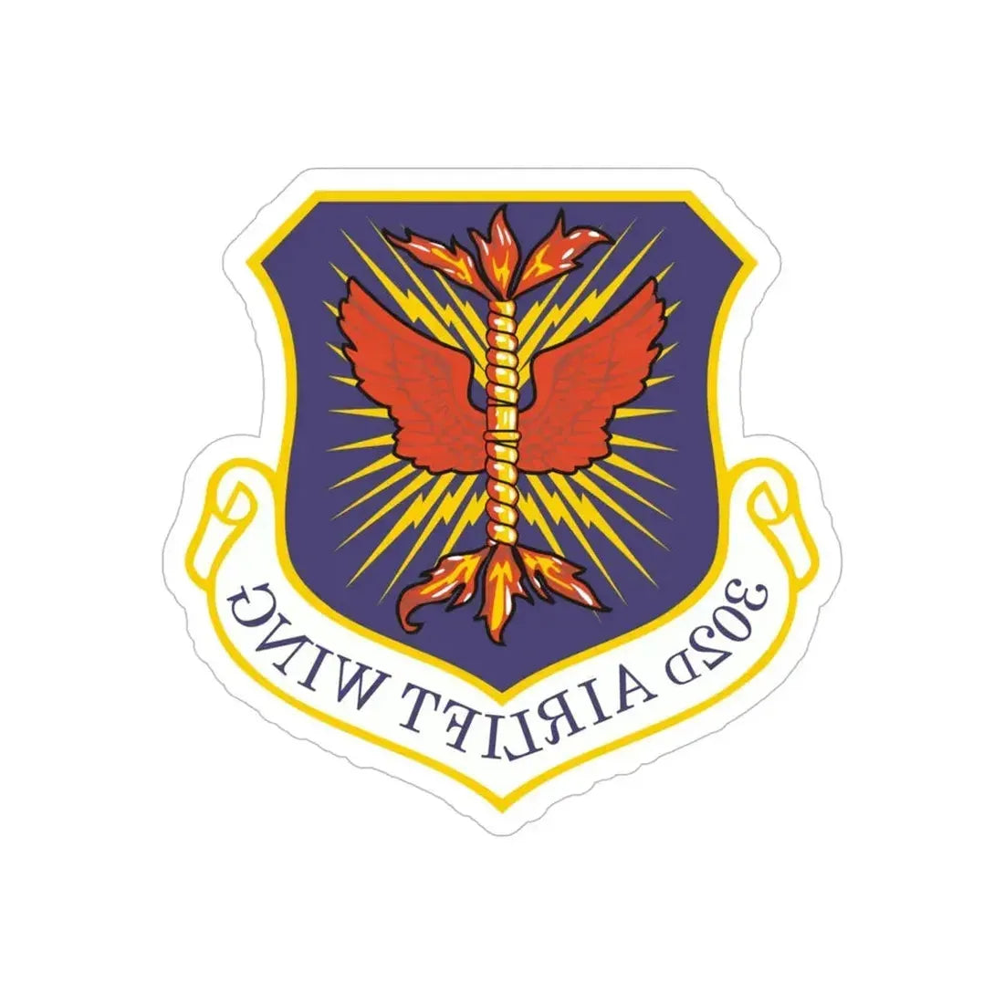 302d Airlift Wing (U.S. Air Force) REVERSE PRINT Transparent Die-Cut STICKER - The Sticker Space