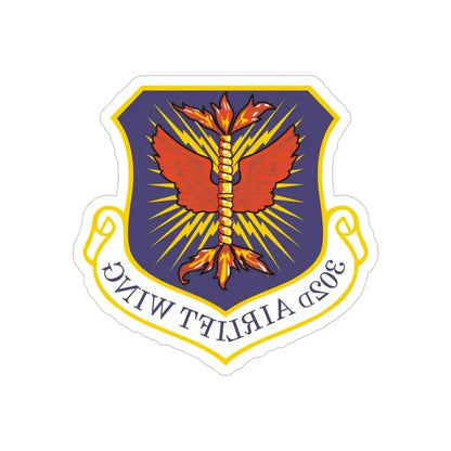 302d Airlift Wing (U.S. Air Force) REVERSE PRINT Transparent Die-Cut STICKER - The Sticker Space
