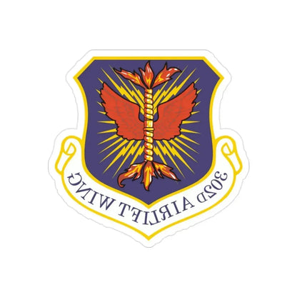 302d Airlift Wing (U.S. Air Force) REVERSE PRINT Transparent Die-Cut STICKER - The Sticker Space