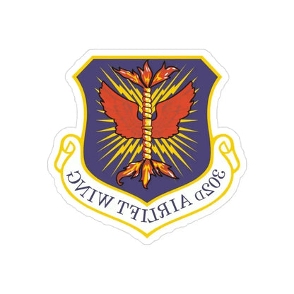 302d Airlift Wing (U.S. Air Force) REVERSE PRINT Transparent Die-Cut STICKER - The Sticker Space