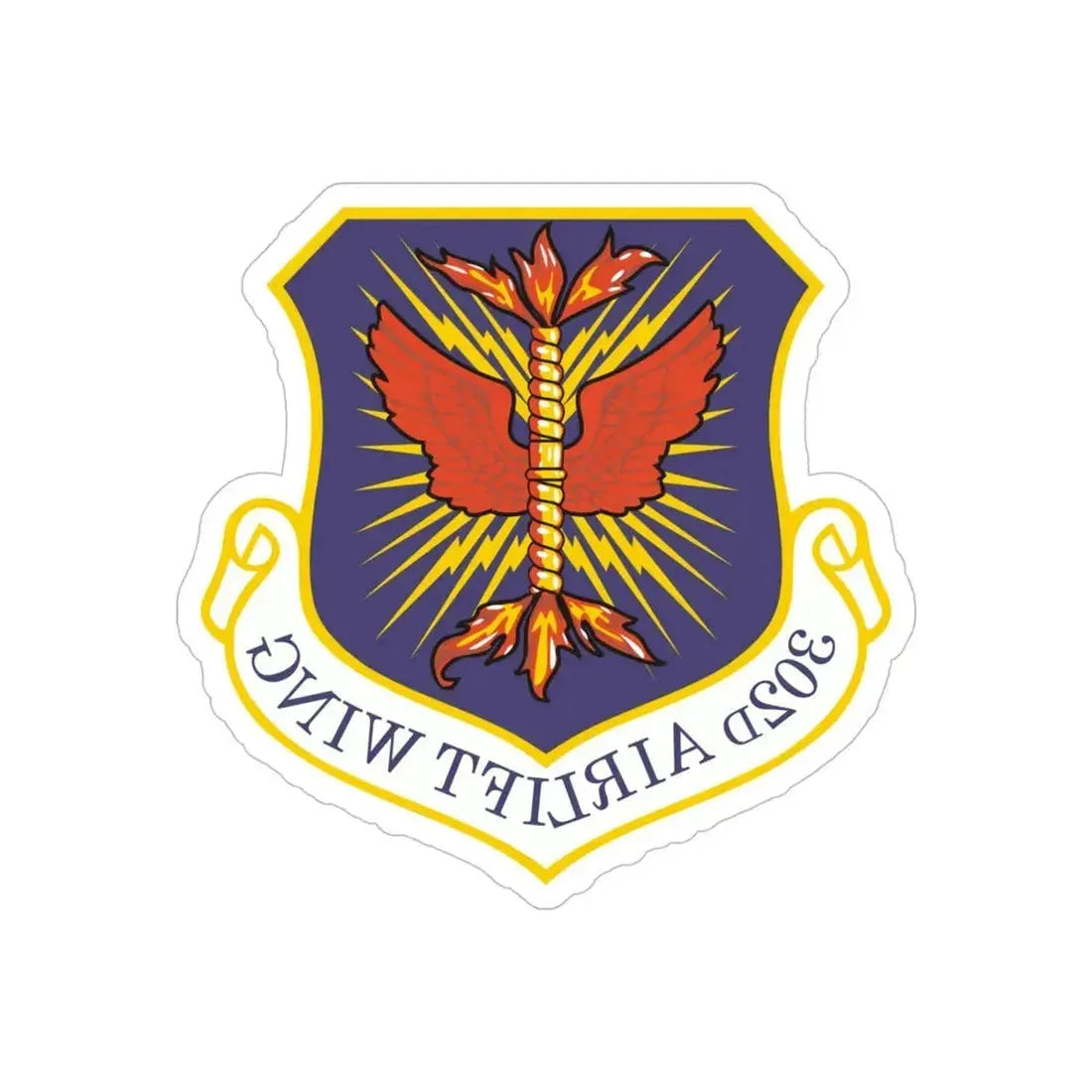 302d Airlift Wing (U.S. Air Force) REVERSE PRINT Transparent Die-Cut STICKER - The Sticker Space