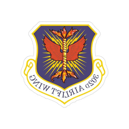 302d Airlift Wing (U.S. Air Force) REVERSE PRINT Transparent Die-Cut STICKER - The Sticker Space