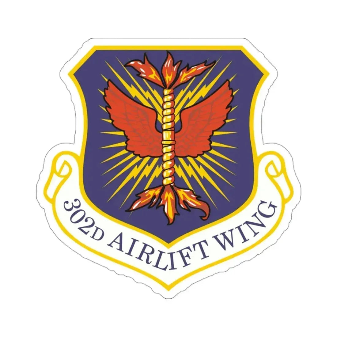 302d Airlift Wing (U.S. Air Force) STICKER Vinyl Die-Cut Decal 3 Inch - The Sticker Space