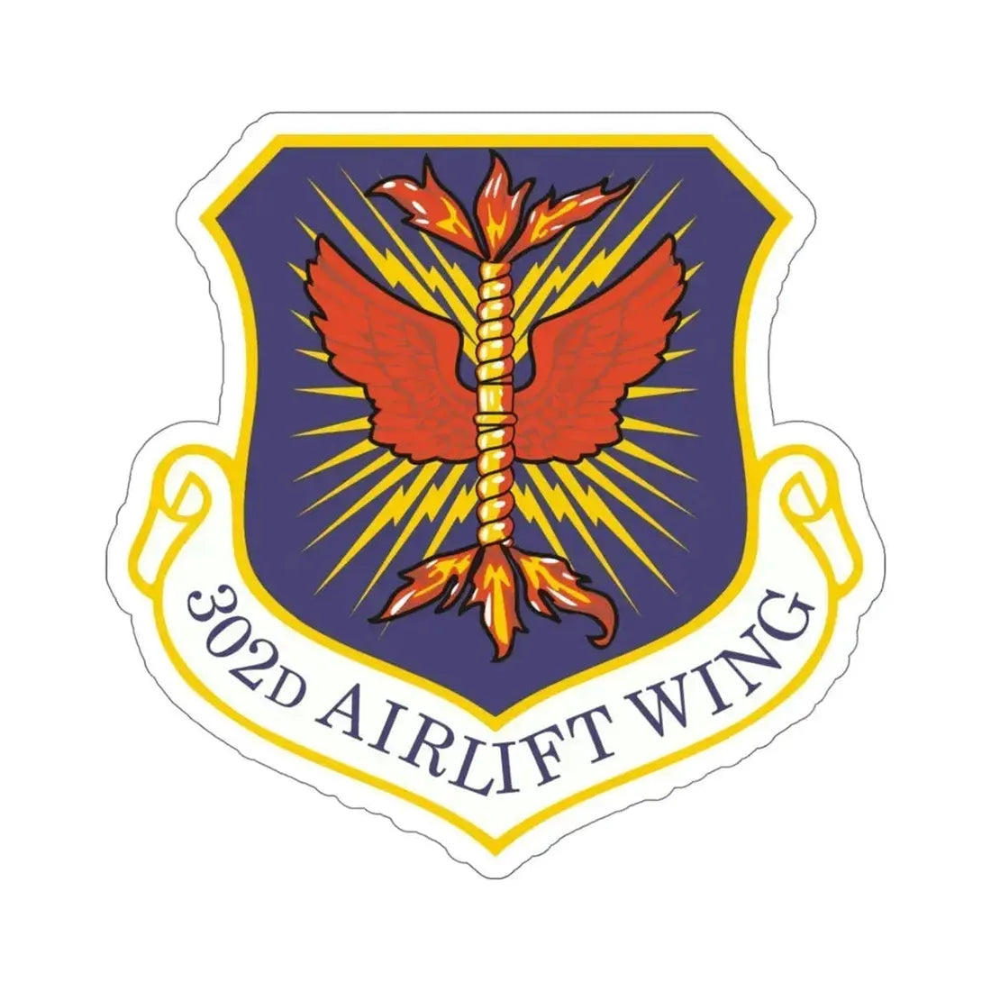 302d Airlift Wing (U.S. Air Force) STICKER Vinyl Die-Cut Decal 5 Inch - The Sticker Space