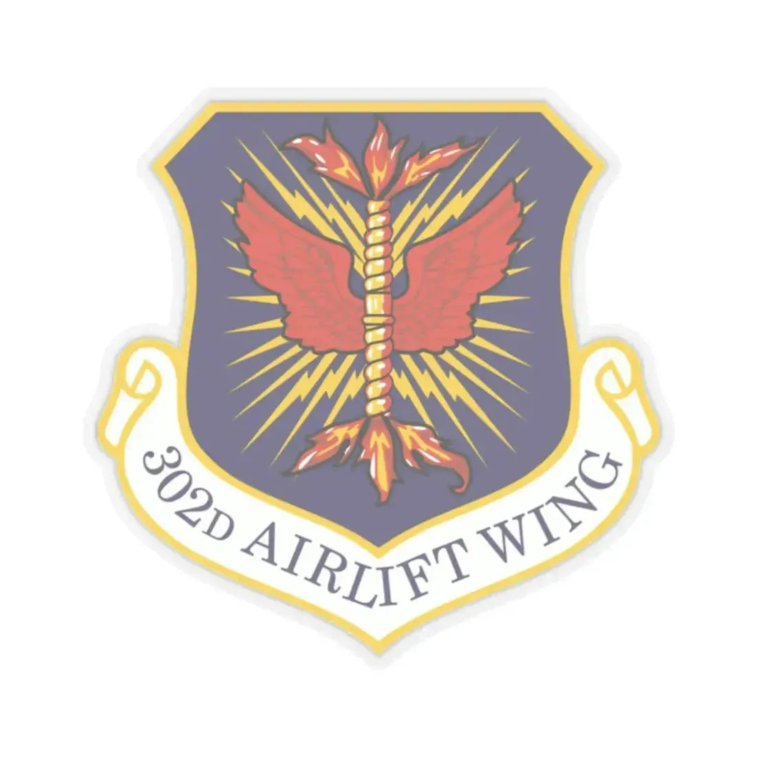 302d Airlift Wing (U.S. Air Force) STICKER Vinyl Kiss-Cut Decal 2 Inch Transparent - The Sticker Space