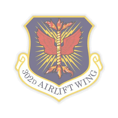 302d Airlift Wing (U.S. Air Force) STICKER Vinyl Kiss-Cut Decal 4 Inch Transparent - The Sticker Space
