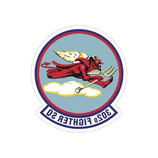 302d Fighter Squadron (U.S. Air Force) REVERSE PRINT Transparent STICKER-6" × 6"-The Sticker Space