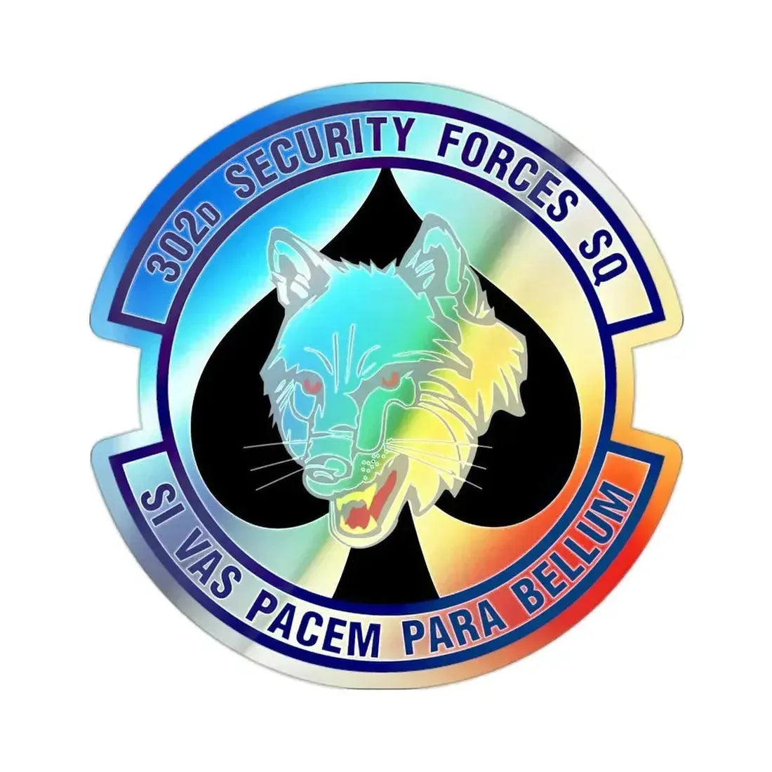 302d Security Forces Squadron (U.S. Air Force) Holographic STICKER Die-Cut Vinyl Decal 2 Inch Holographic - The Sticker Space