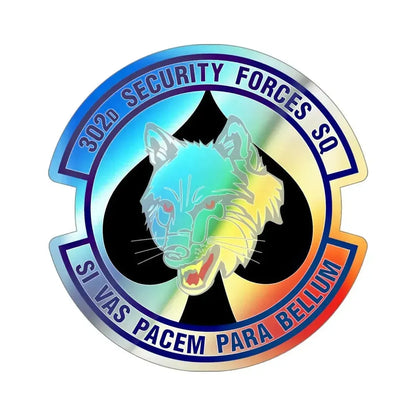 302d Security Forces Squadron (U.S. Air Force) Holographic STICKER Die-Cut Vinyl Decal 4 Inch Holographic - The Sticker Space