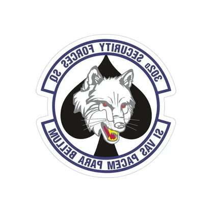 302d Security Forces Squadron (U.S. Air Force) REVERSE PRINT Transparent Die-Cut STICKER 4 Inch Die-Cut Transparent - The Sticker Space