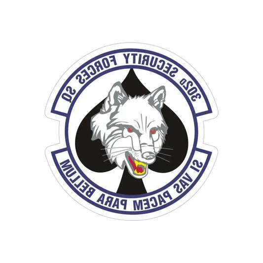302d Security Forces Squadron (U.S. Air Force) REVERSE PRINT Transparent Die-Cut STICKER 6 Inch Die-Cut Transparent - The Sticker Space