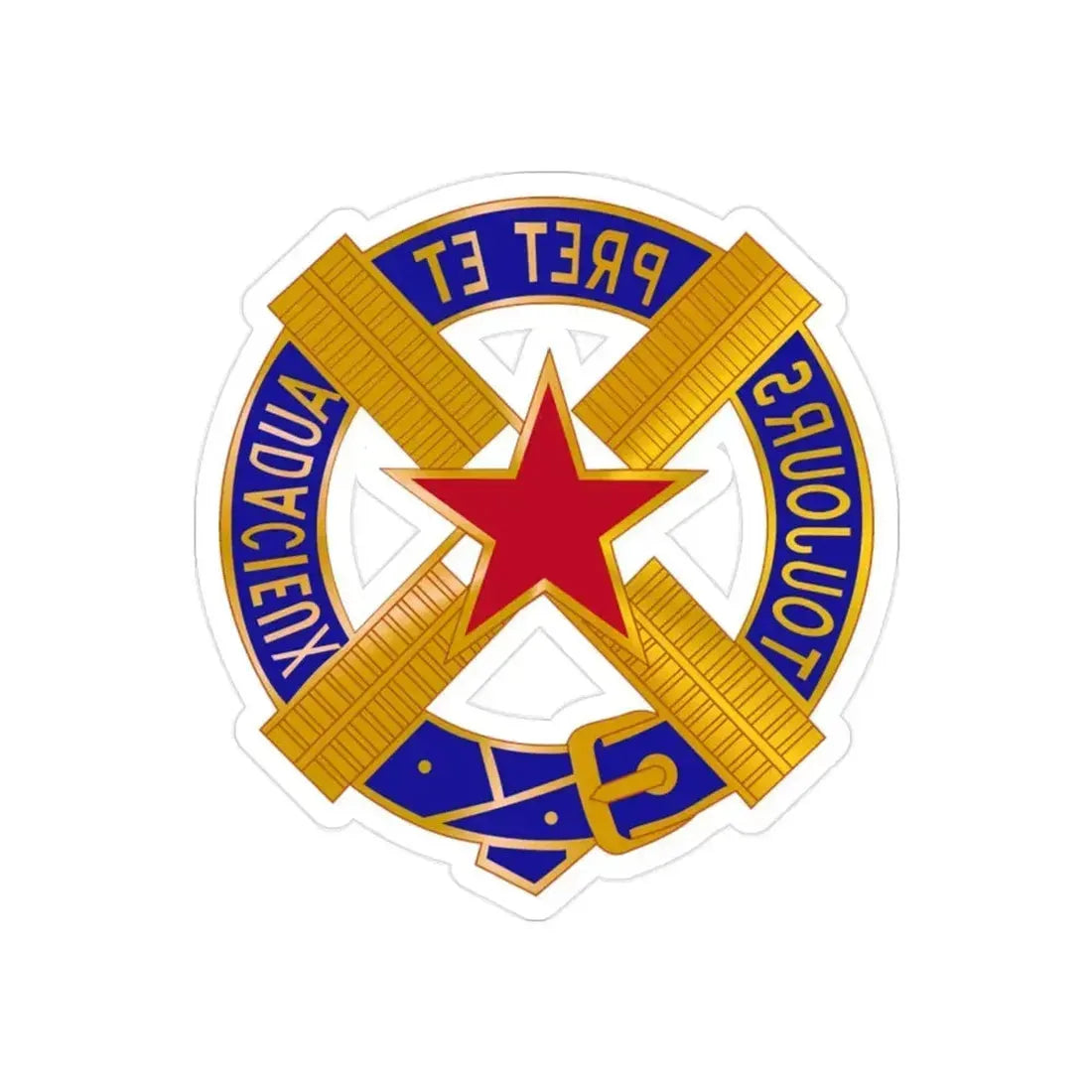 303 Cavalry Regiment USAR (U.S. Army) REVERSE PRINT Transparent Die-Cut STICKER 2 Inch Die-Cut Transparent - The Sticker Space