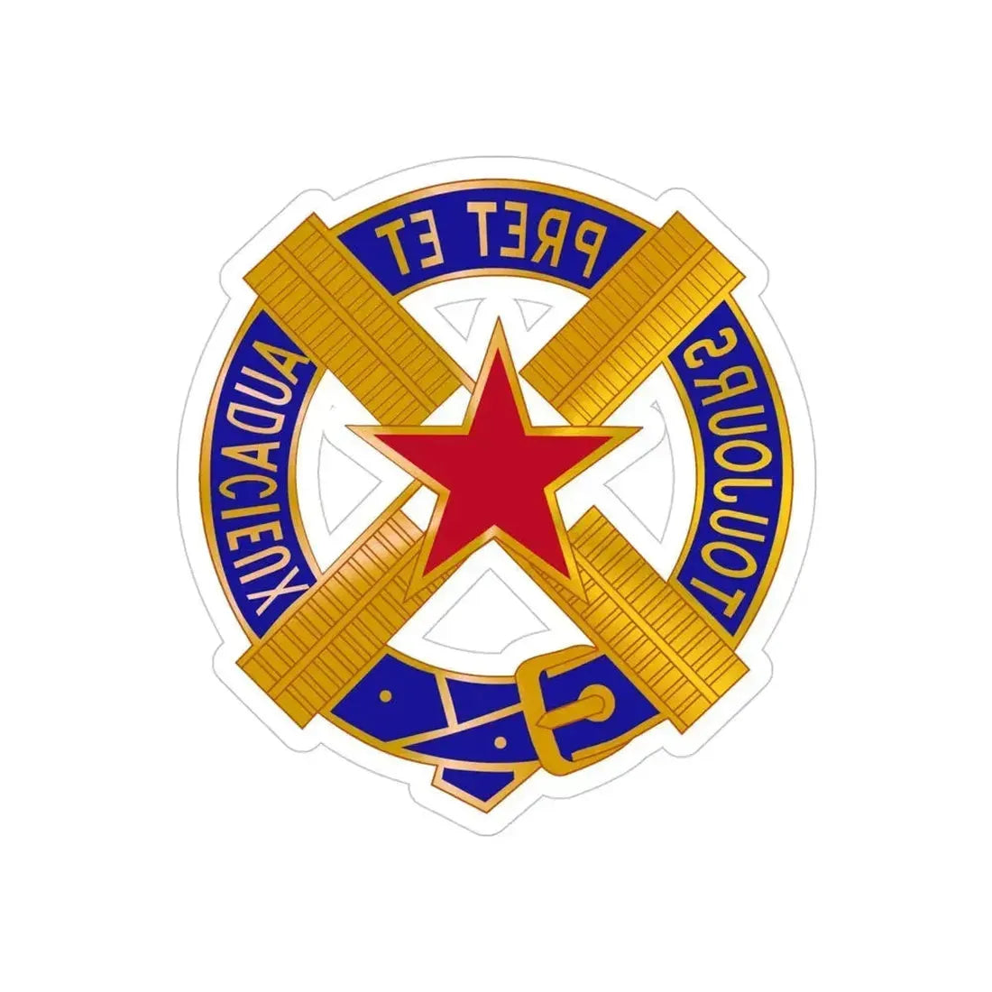 303 Cavalry Regiment USAR (U.S. Army) REVERSE PRINT Transparent Die-Cut STICKER 4 Inch Die-Cut Transparent - The Sticker Space