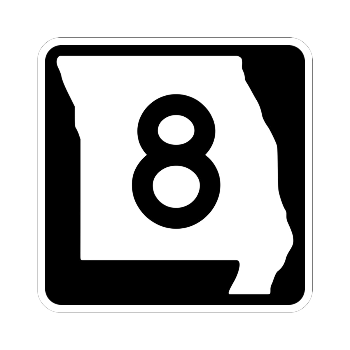 MO-8 (Missouri) (Road Sign) STICKER Vinyl Kiss-Cut Decal