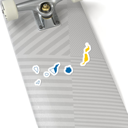 Flag map of Canary Islands (Spain) STICKER Vinyl Kiss-Cut Decal