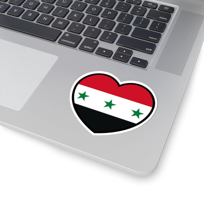 Iraq 1963-1991 and Syria 1963-1972 flag heart (Iraq) STICKER Vinyl Kiss-Cut Decal