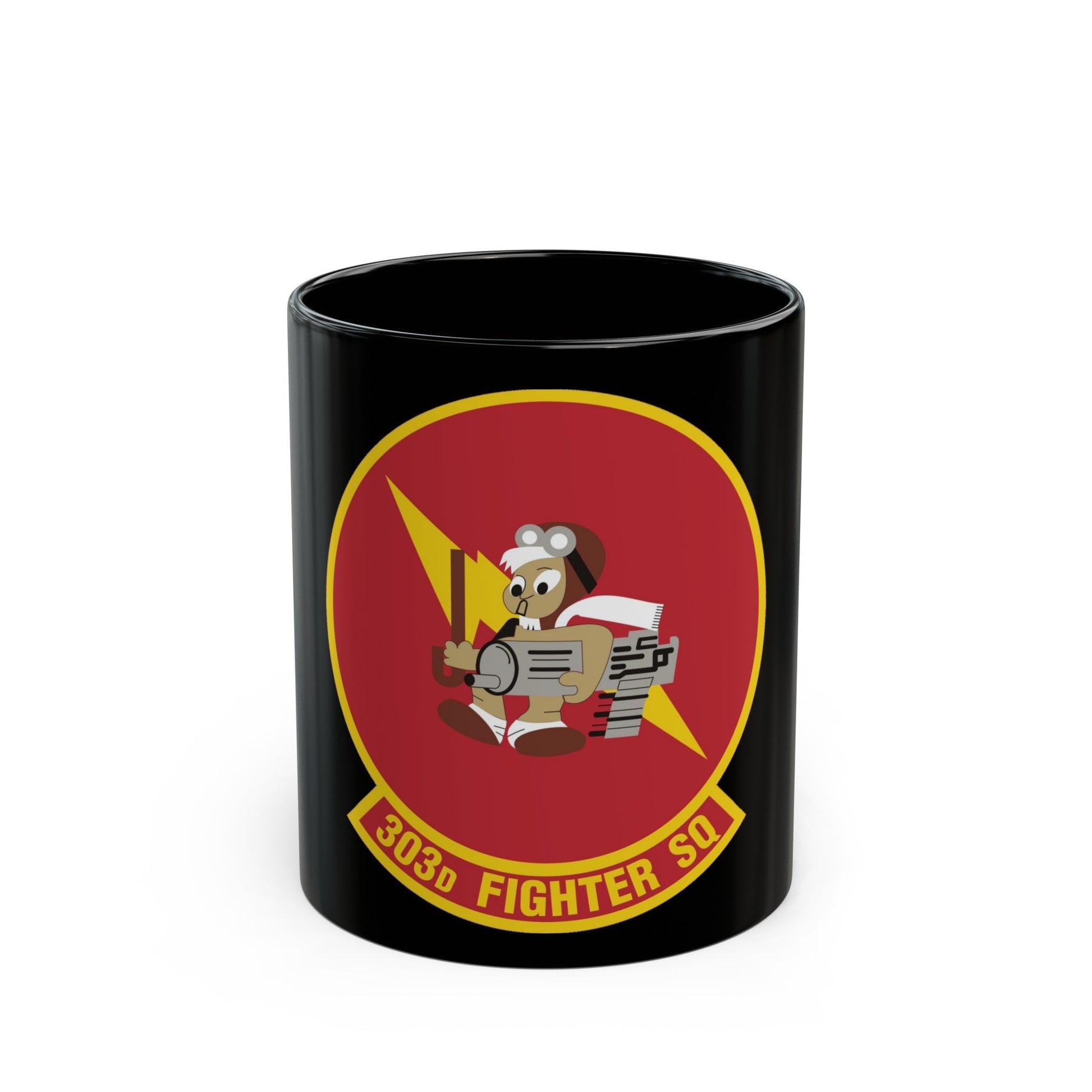 303d Fighter Squadron (U.S. Air Force) Black Coffee Mug-11oz-The Sticker Space