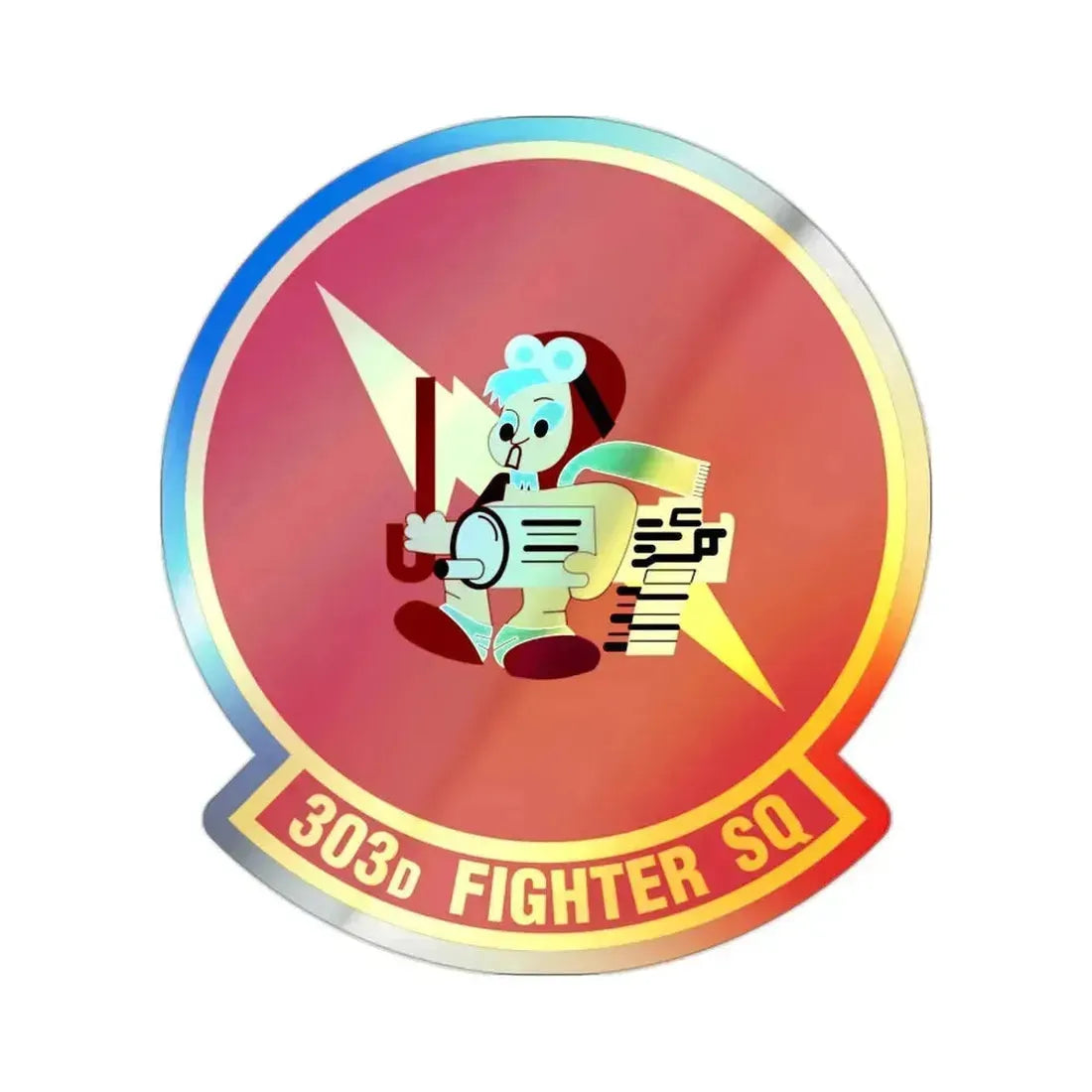 303d Fighter Squadron (U.S. Air Force) Holographic STICKER Die-Cut Vinyl Decal 2 Inch Holographic - The Sticker Space