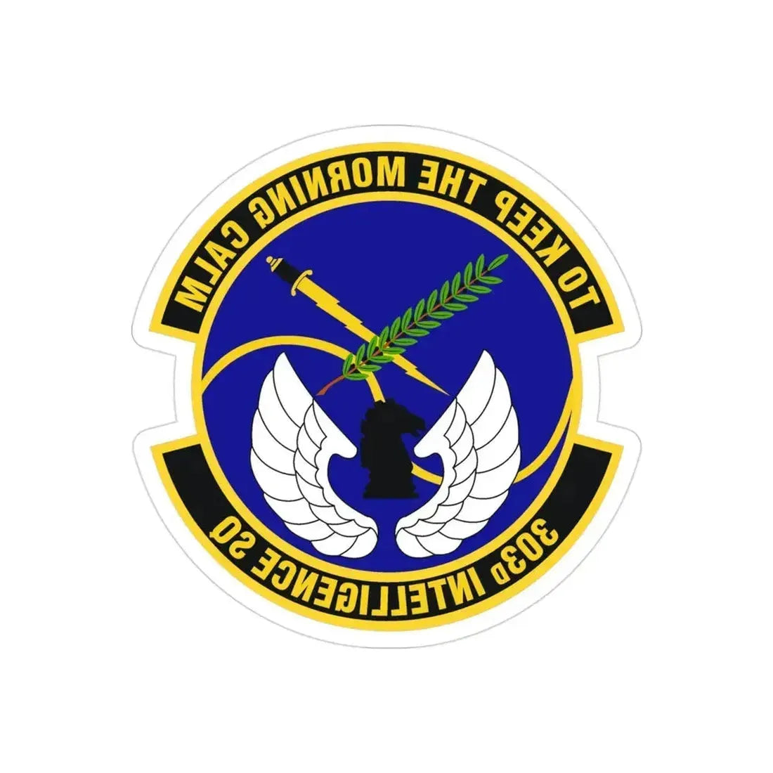 303d Intelligence Squadron (U.S. Air Force) REVERSE PRINT Transparent Die-Cut STICKER 3 Inch Die-Cut Transparent - The Sticker Space