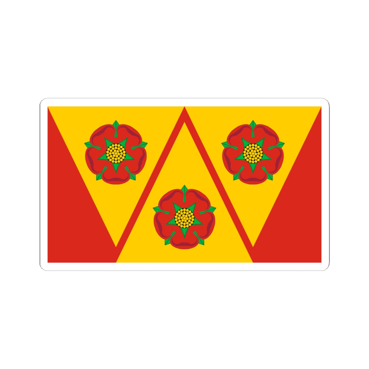 Flag of Lancashire County Council (England) STICKER Vinyl Kiss-Cut Decal