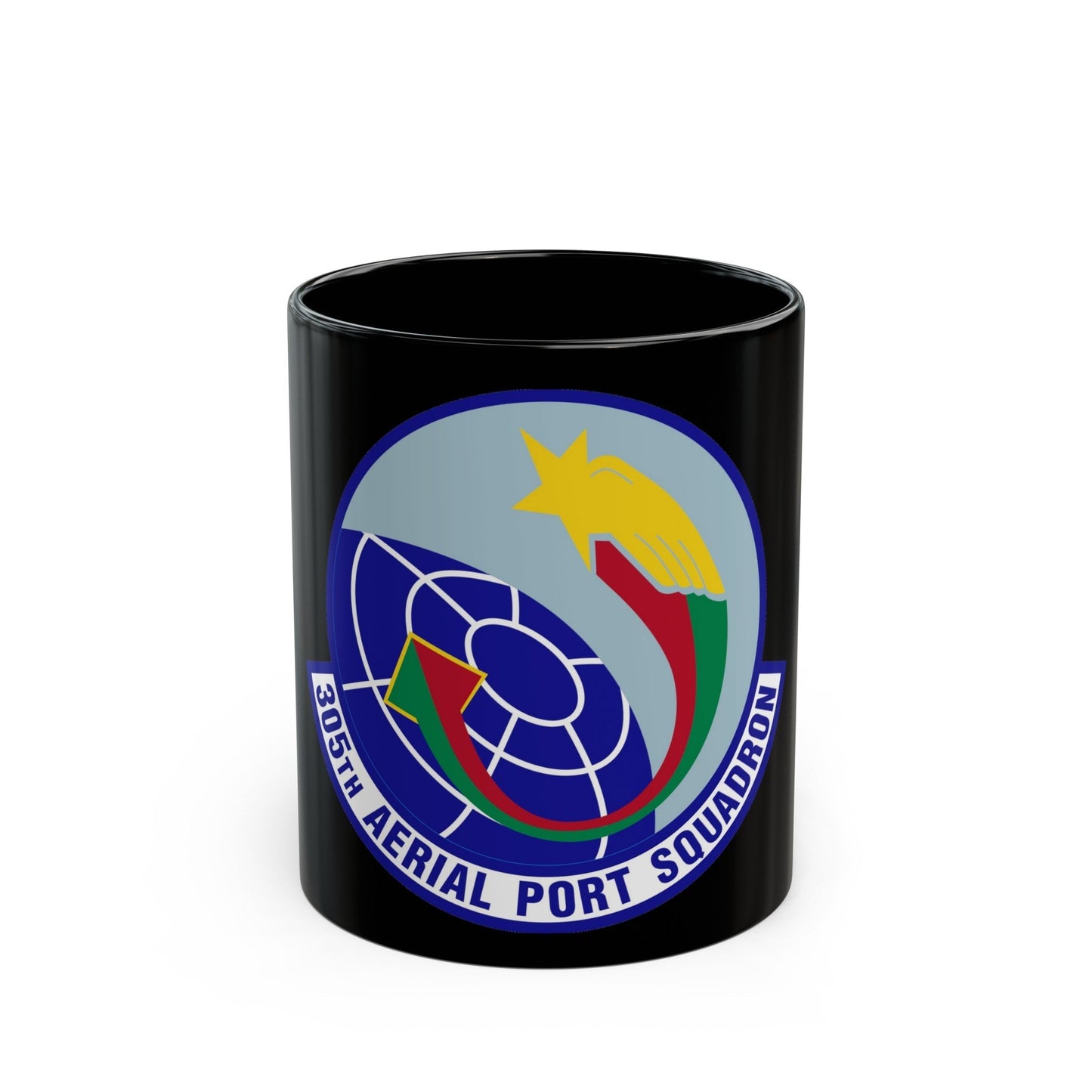 305 Aerial Port Squadron AMC (U.S. Air Force) Black Coffee Mug-11oz-The Sticker Space