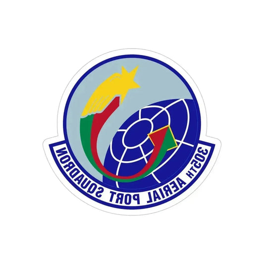 305 Aerial Port Squadron AMC (U.S. Air Force) REVERSE PRINT Transparent Die-Cut STICKER 6 Inch Die-Cut Transparent - The Sticker Space