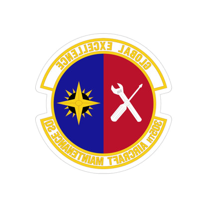 305 Aircraft Maintenance Squadron AMC (U.S. Air Force) REVERSE PRINT Transparent STICKER-3" × 3"-The Sticker Space